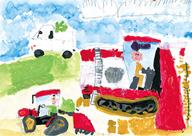 「かっこいいコンバインでいねかり」