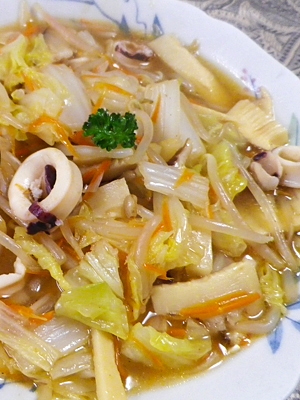 イカ野菜とろみの酢油がけの写真
