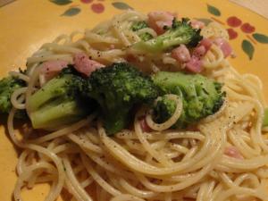 ブロッコリーとベーコンのスパゲッティの写真