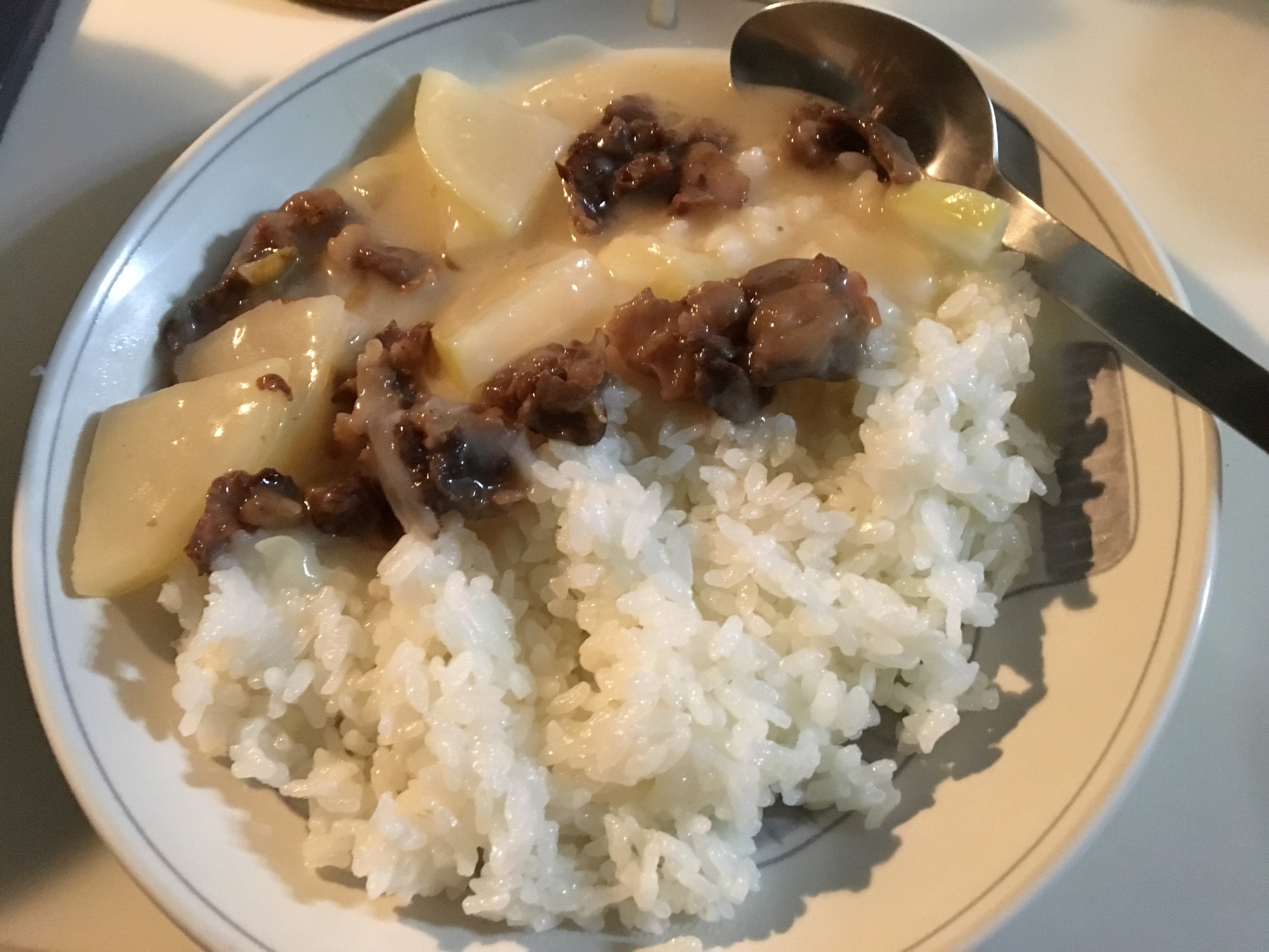 牛肉と大根シチューライスの写真