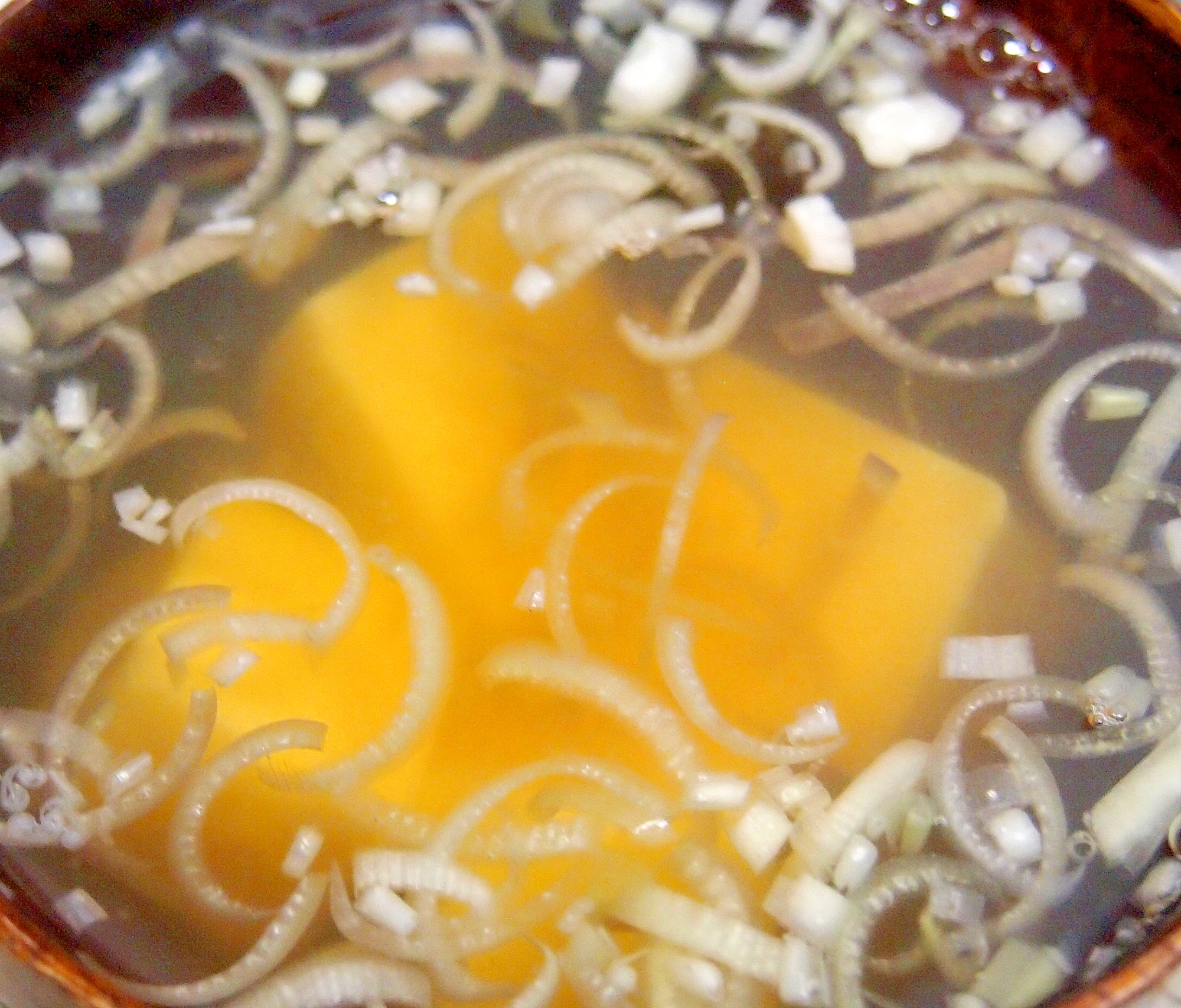 卵豆腐とみょうがのさっぱりスープの写真