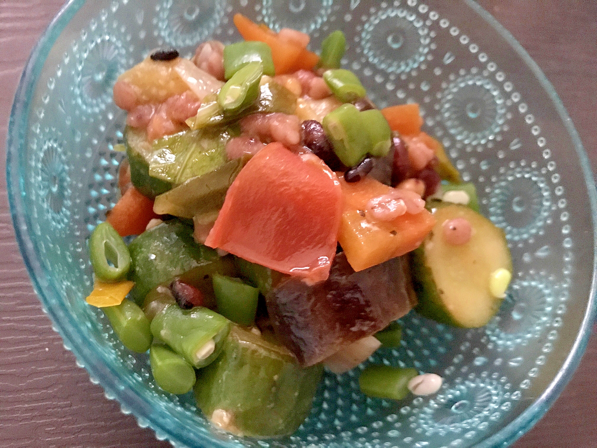 ぎゅぎゅっと夏野菜と雑穀の冷製ラタトゥイユの写真