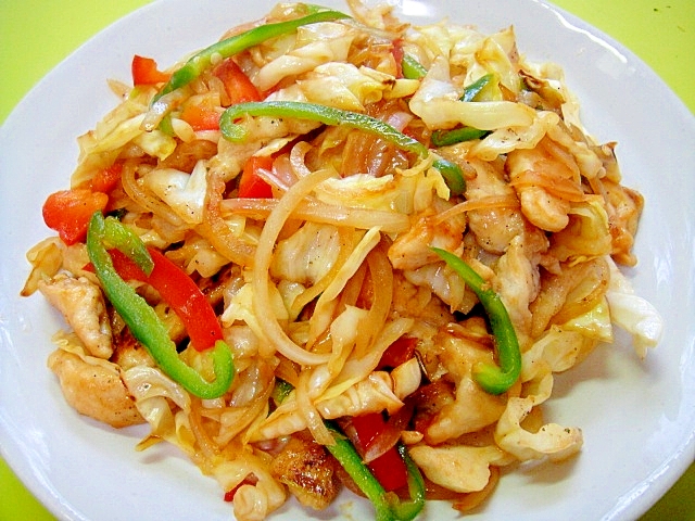 ケチャップ味の鶏野菜炒めの写真