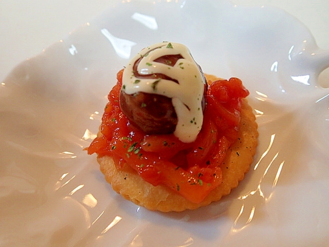 人参とミートボールのリッツの写真