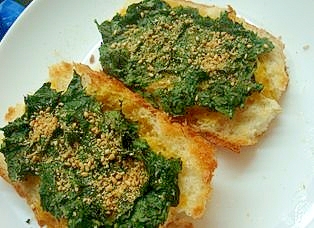 フランスパンでシソのフレンチトースト風の写真