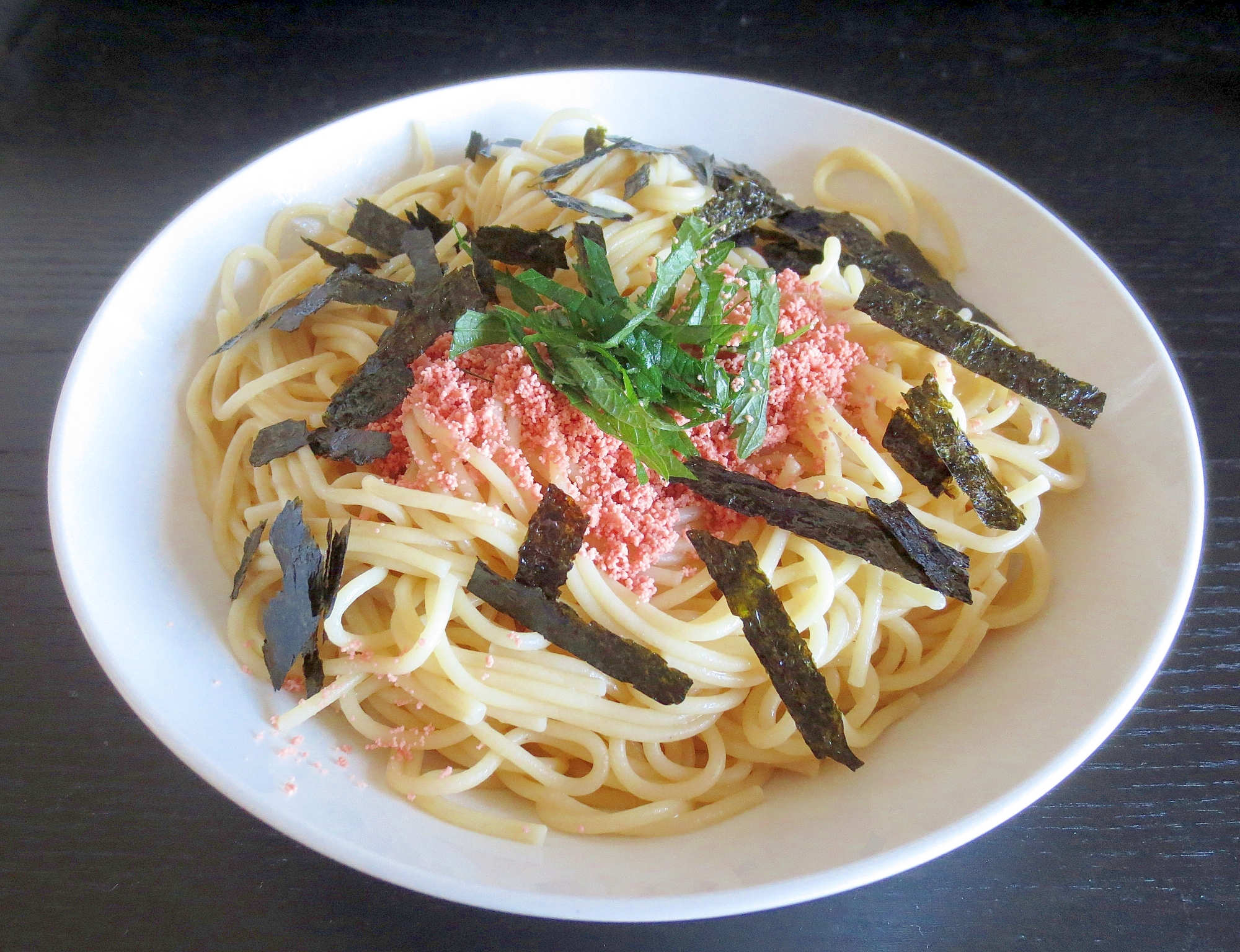 大葉で爽やか♡焼きたらこの冷製スパゲッティーの写真
