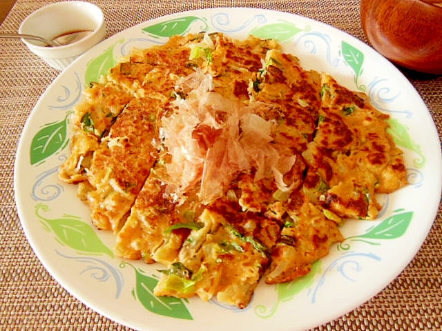 もっちり美味！じゃがいもとキムチのにらチヂミ♪の写真