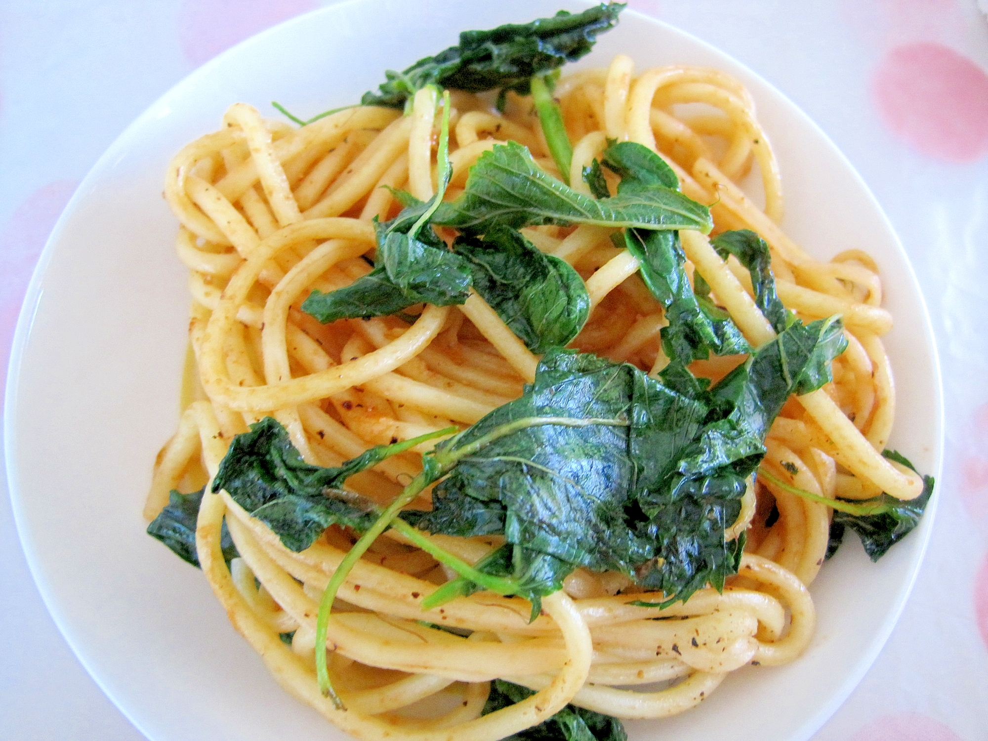 モロヘイヤのナポリタンの写真