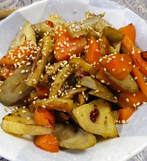 根菜椎茸ちくわキンピラの写真