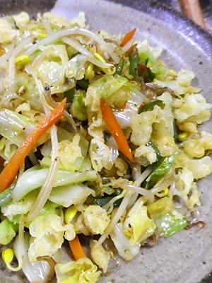 野菜じゃこの天かす盛りの写真