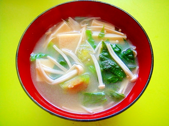 高野豆腐とほうれん草えのきの味噌汁 お手軽レシピで作る Jaグループ