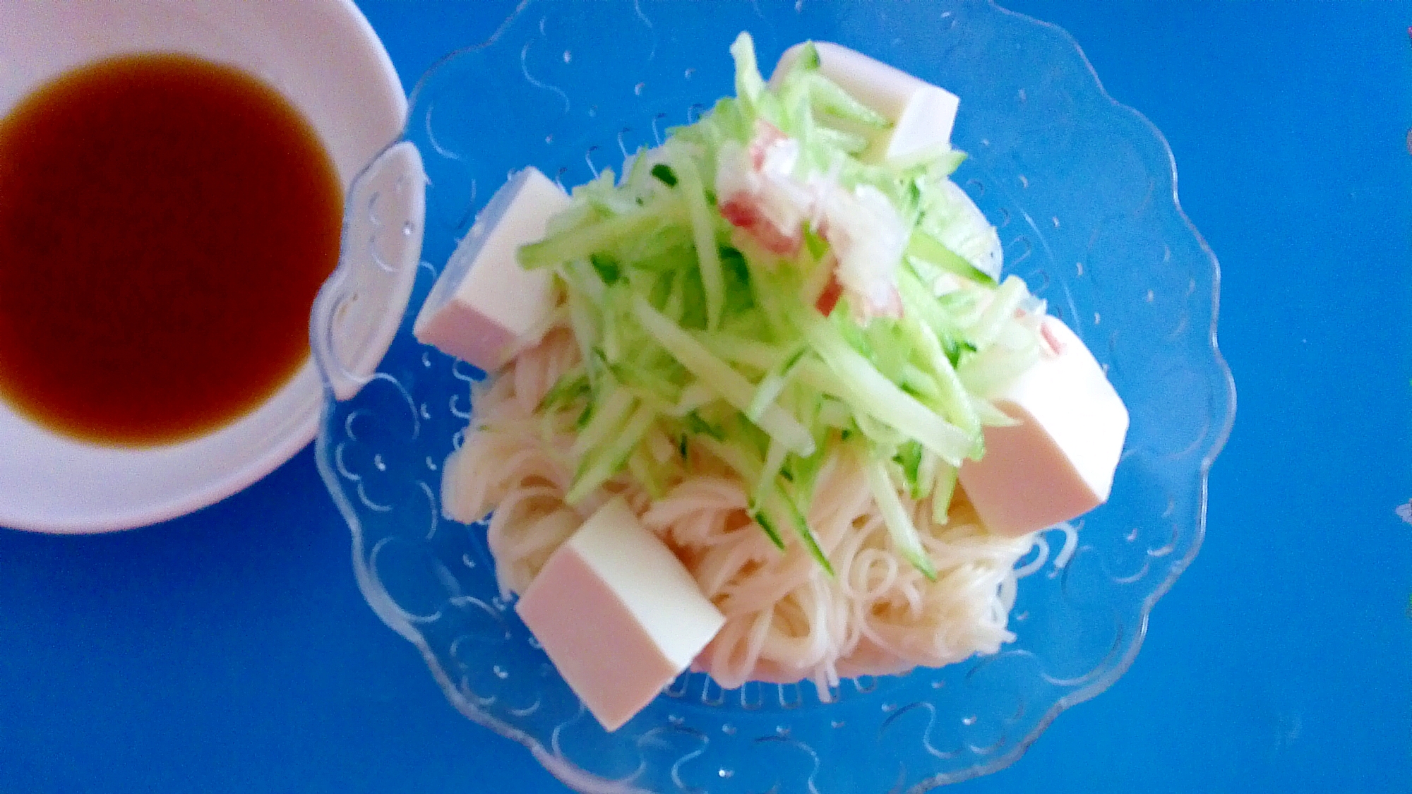 豆腐キュウリそうめんの写真