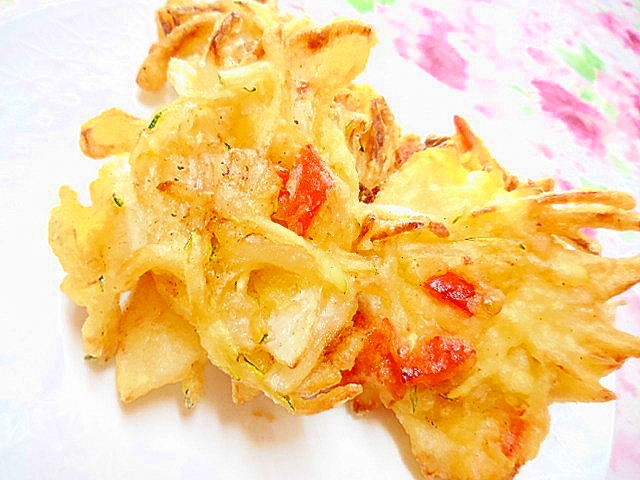 レモン香る❤玉葱とパプリカとズッキーニのかき揚げ❤の写真