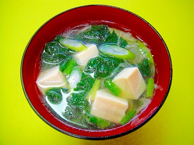 豆腐とほうれん草長ネギのすまし汁 お手軽レシピで作る Jaグループ