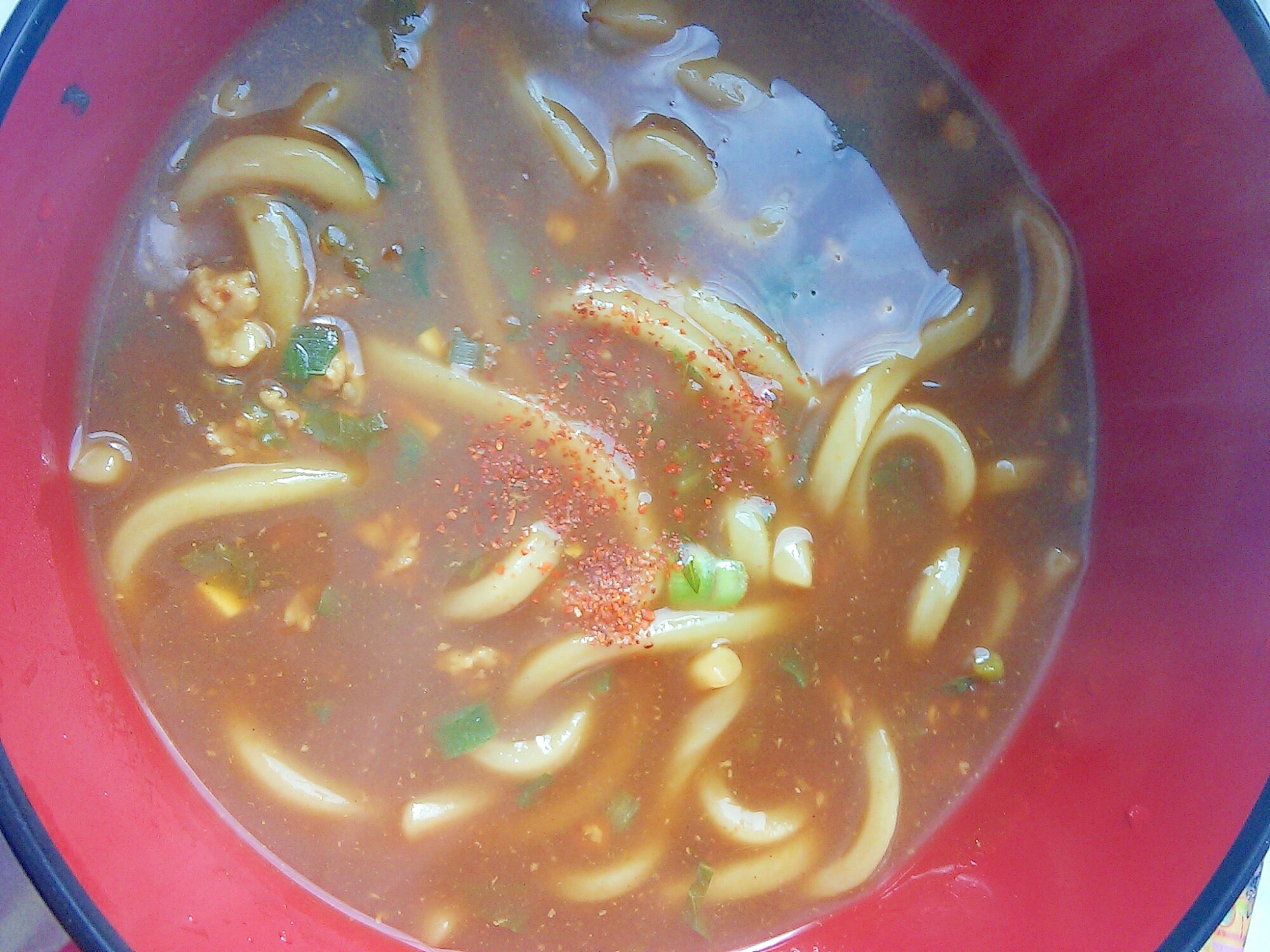 大根の葉と肉団子入り♪和風カレーうどんの写真