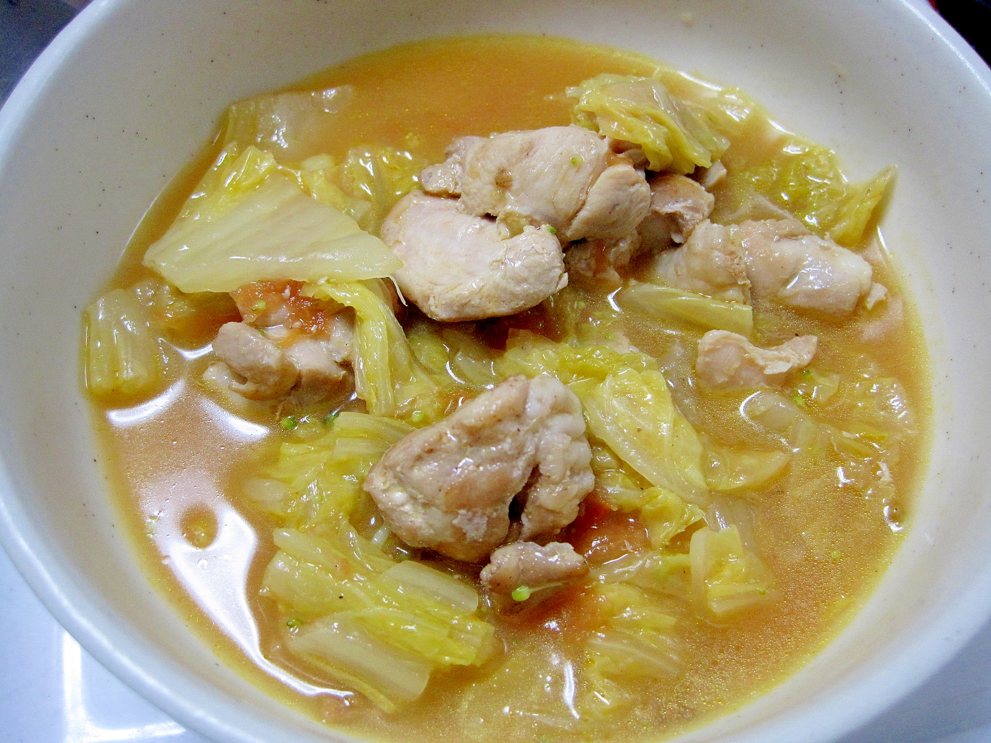 白菜と鶏肉のしょうがスープの写真