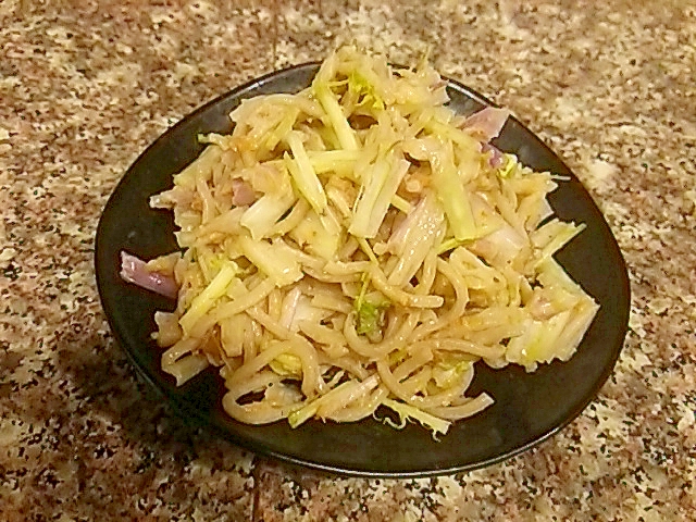 水菜のおかかマヨ蕎麦の写真