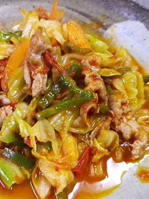 野菜豚肉トマト炒めの写真