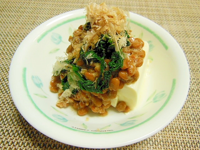 ほうれん草の納豆冷奴♪の写真