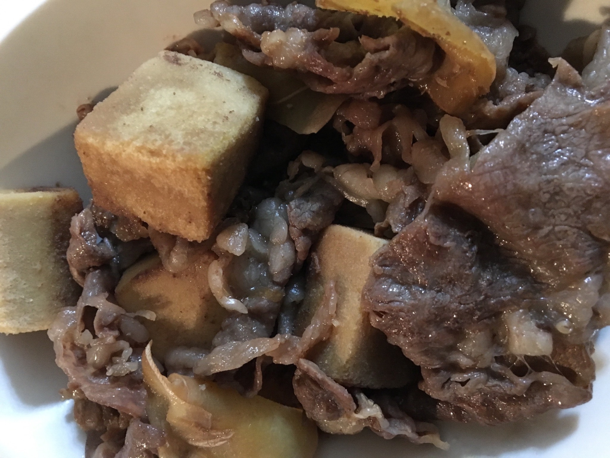 高野豆腐と牛肉の生姜炒めの写真