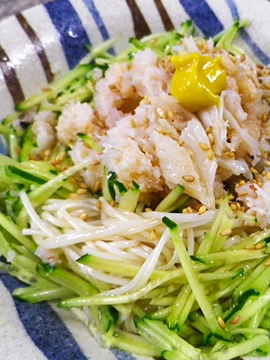 シンプル蟹冷やし中華素麺の写真