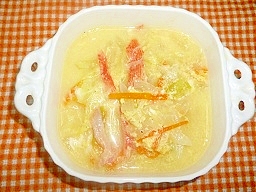 野菜たっぷり 卵スープの写真