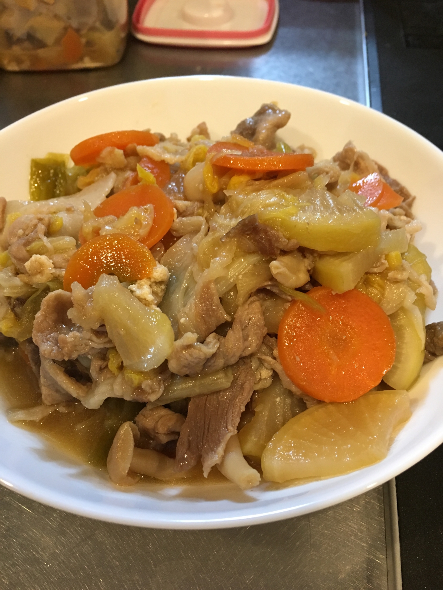 やさしい味 たっぷり野菜と豚肉の炒め煮の写真
