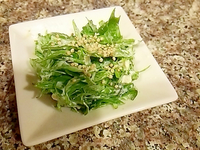 水菜のチーズヨーグルト和えの写真