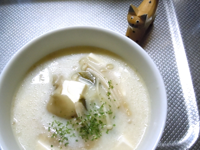 たっぷりきのこの和風～豆乳シチューの写真