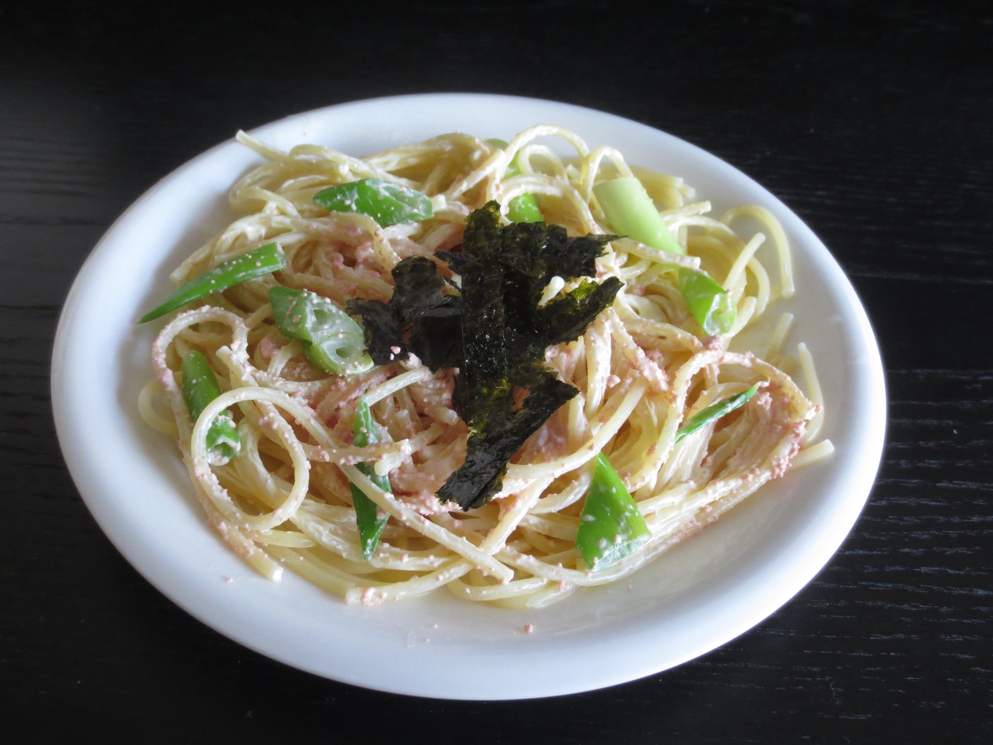 青い部分活用！ねぎと明太マヨのスパゲッティーの写真