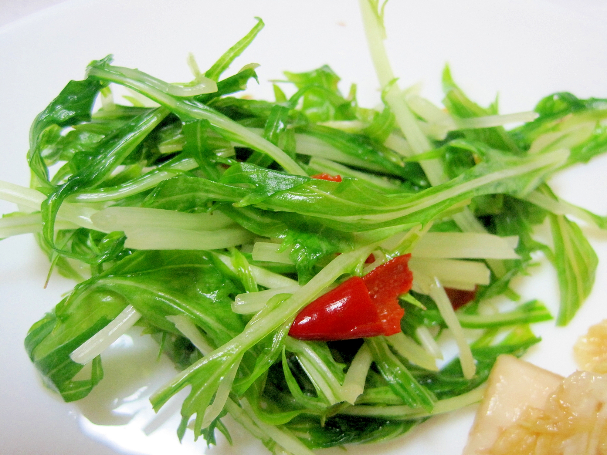 水菜のホットサラダの写真