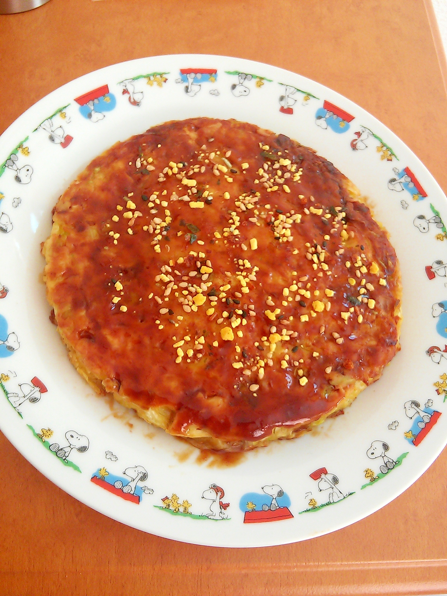 キャベツの芯で節約★シャキシャキ食感★お好み焼きの写真