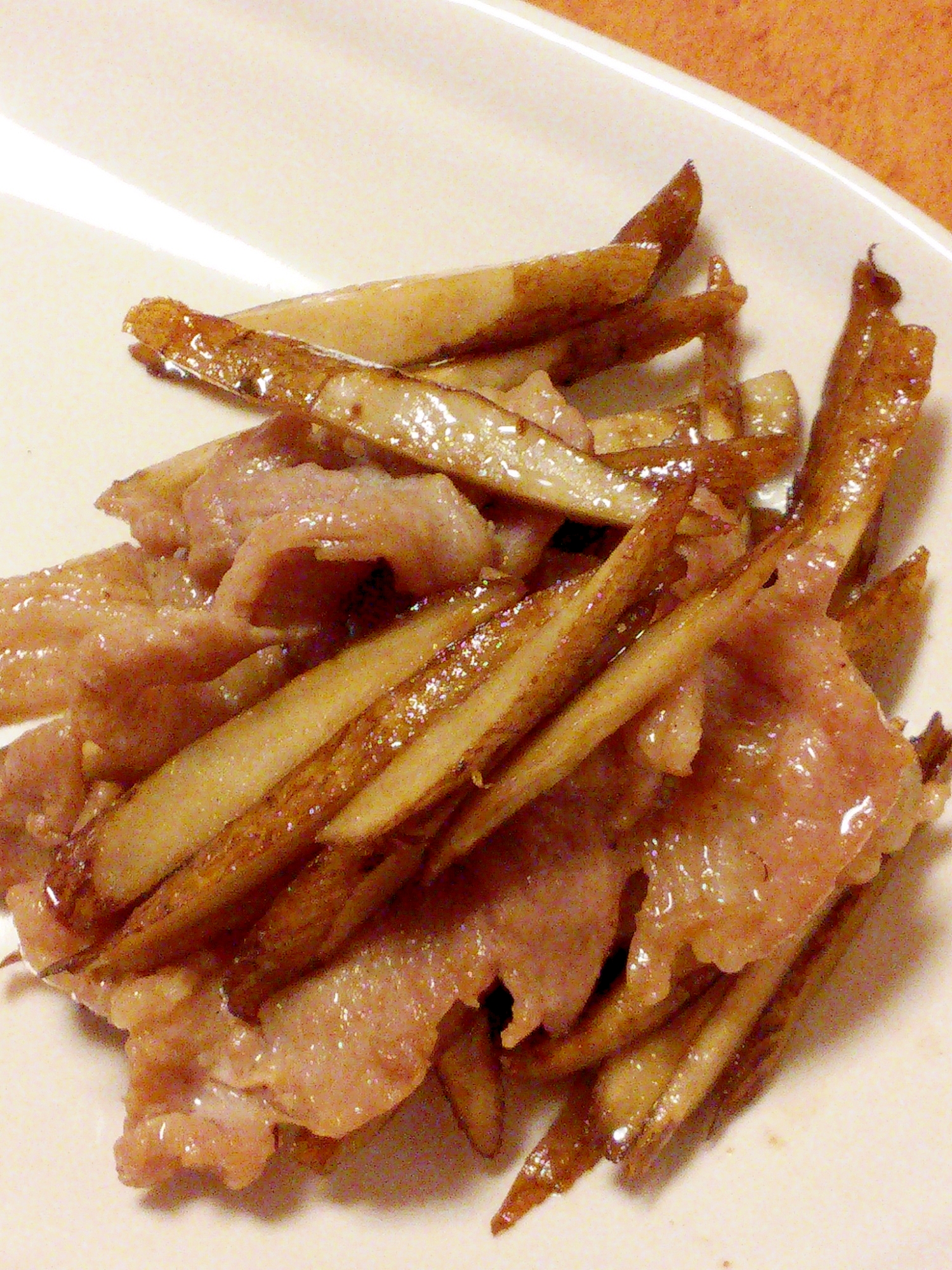 簡単★おつまみ★ごぼうと豚肉の炒め煮の写真
