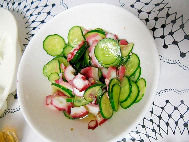 たこときゅうりの酢の物　簡単和食の写真
