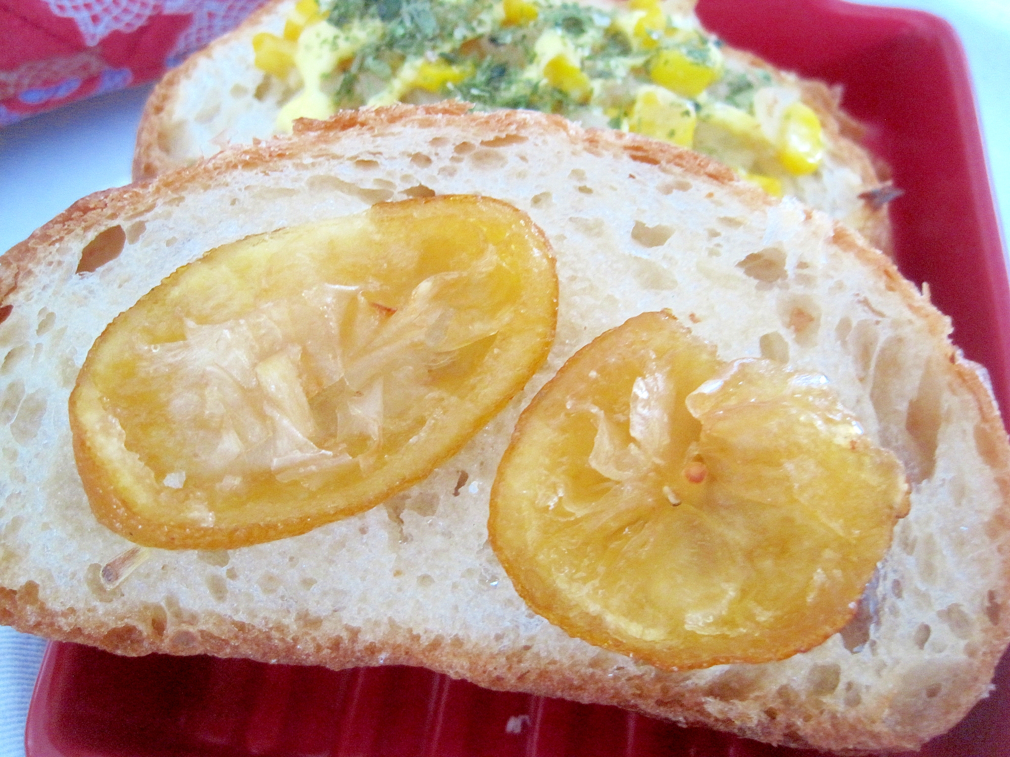 カルピスマーガリンと柚子のトーストの写真