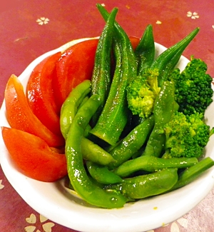 夏野菜のカレー酢サラダの写真