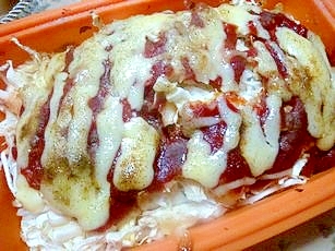 キャベツと玉ねぎのマヨネーズ＆ケチャップ焼きの写真