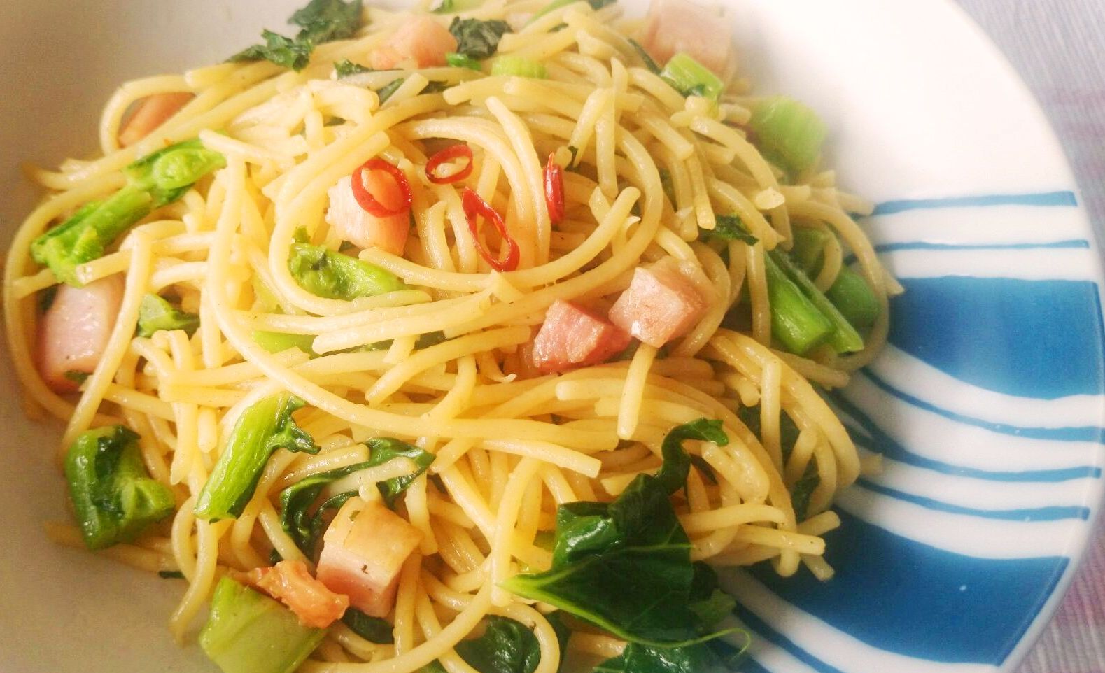 のらぼう菜のぺペロンチーノの写真